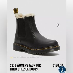 Dr. Marten 2976 Women’s Faux Fur Lined Chelsea Boot BRAND NEW